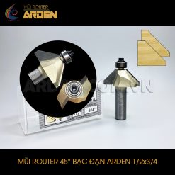 Mũi phay router 45 độ bạc đạn ARDEN 1/2x3/4