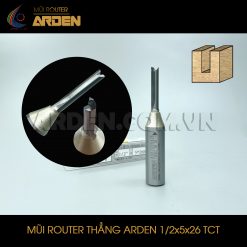 Mũi phay router CNC thẳng TCT ARDEN 1/2x5x26