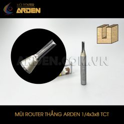 Mũi phay router CNC thẳng TCT ARDEN 1/4x3x8