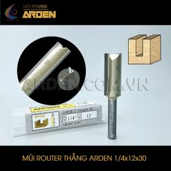 Mũi phay router CNC thẳng ARDEN 1/4x12x30