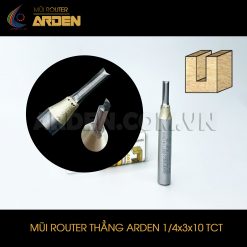 Mũi phay router CNC thẳng TCT ARDEN 1/4x3x10