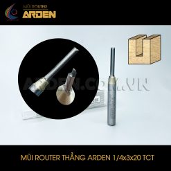 Mũi phay router CNC thẳng TCT ARDEN 1/4x3x20